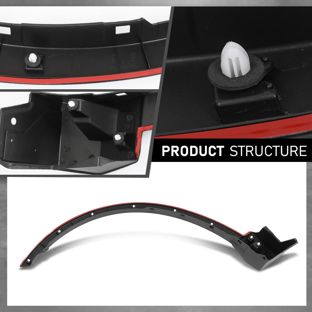 G-PLUS Front Driver and Passenger Side Fender Trims Molding Compatible with Toyota RAV4 2016-2019 TO1291106, TO1290106, 756010R030, 756020R030 Black
