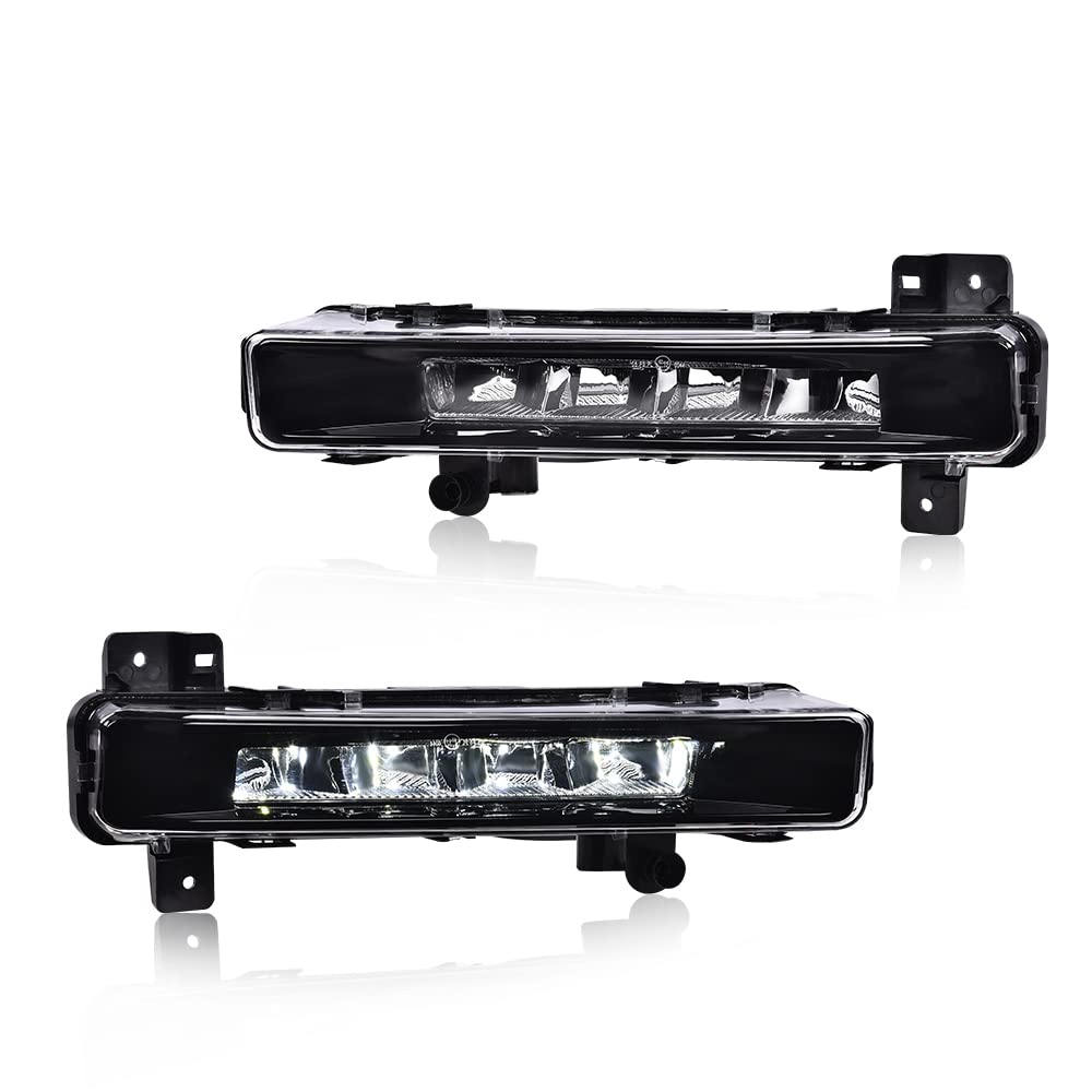 G-PLUS 2X LED DRL Daytime Running Fog Lights Compatible with 2016 2017 2018 2019 2020 BMW 5 Series G30 G31 G38 520 530 540 63177349132 63177349131 neblineros para autos delantero faros antiniebla