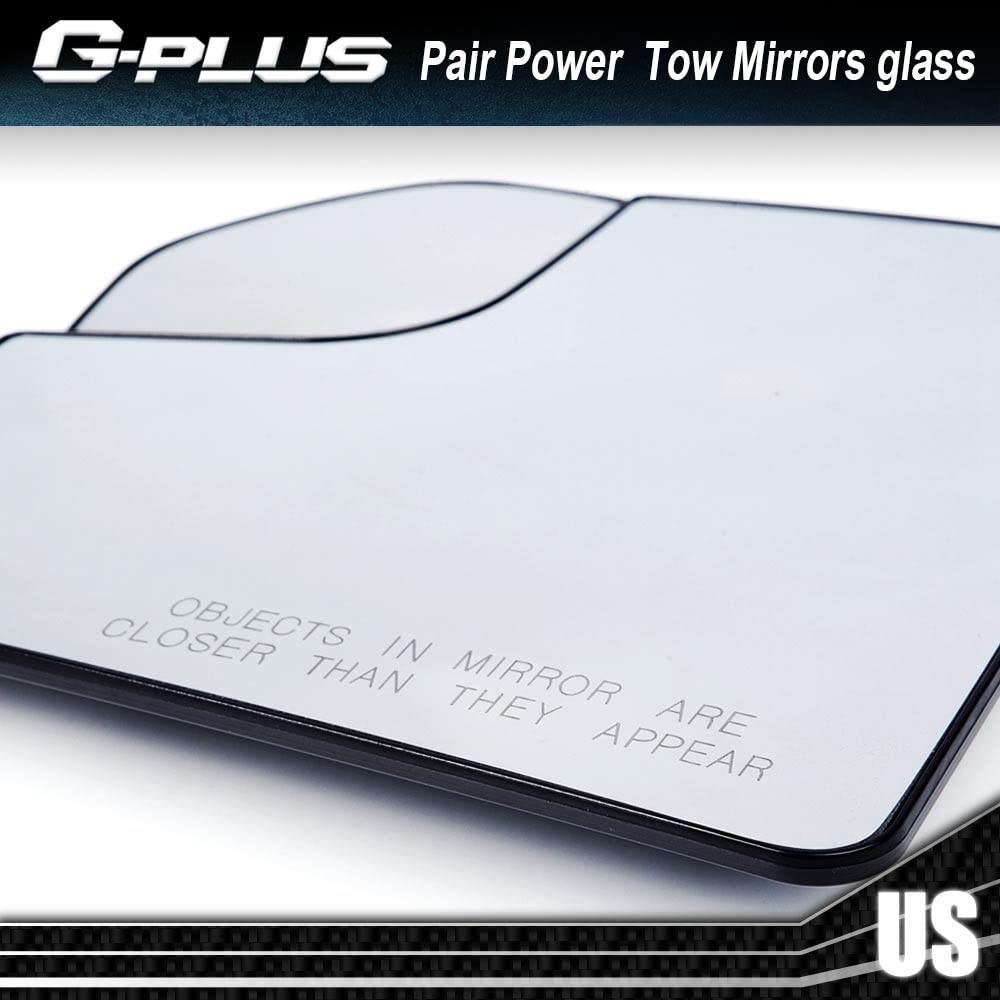 G-PLUS Power Mirror Glass Compatible With Ford F150 2015-2020 Exterior Mirror View Mirror Glass,A Pair Left+ Right Side