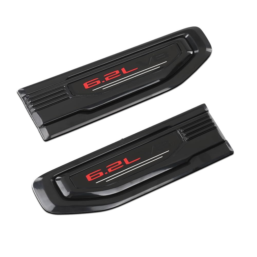 G-PLUS Fender Vent Emblem Kit Compatible with GMC Sierra 1500 6.2L 2019 2020 2021 2022 2023 2024, Fit 6.2L 1500 Model Trucks Only, 85160723 86532094, Black