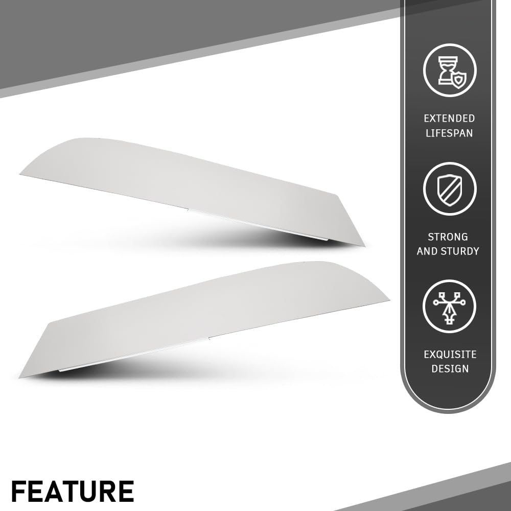 G-PLUS 8" Chopped Top Window Trim Pair, Compatible with Kenworth T680 & T880 Trucks 2013+, Stainless Steel