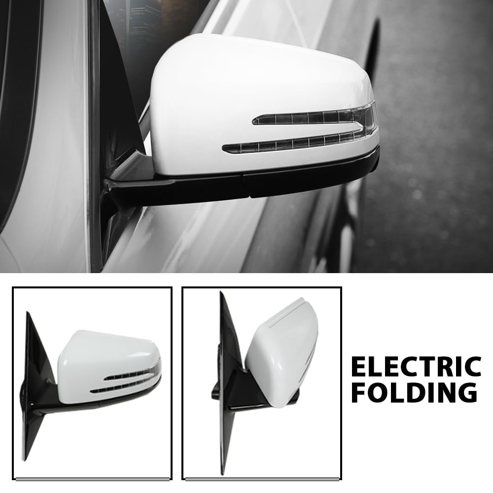 G-PLUS Mirror w/Blind Spot Left Driver Side Compatible with Benz E350 E400 E550 2010-2017/Fit Only 2 Doors Coupe/Not Fit 4 Doors Sedan 2078100776 White