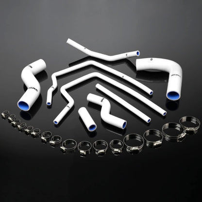 G-PLUS Silicone Radiator Coolant Tube Kit Clamps Compatible With 1996-2000 Subaru Impreza GC8 GF8 STI EJ20 WRX,White