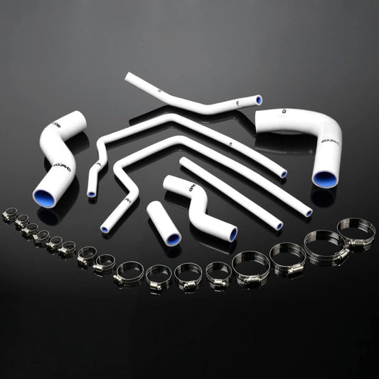 G-PLUS Silicone Radiator Coolant Tube Kit Clamps Compatible With 1996-2000 Subaru Impreza GC8 GF8 STI EJ20 WRX,White