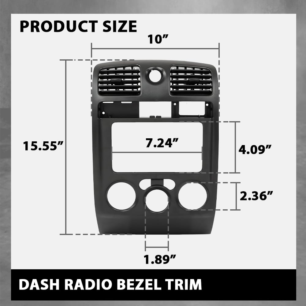 G-PLUS Radio Dash Bezel Trim Panel Compatible with Chevy Colorado GMC Canyon 2004-2012 Black