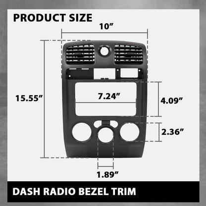 G-PLUS Radio Dash Bezel Trim Panel Compatible with Chevy Colorado GMC Canyon 2004-2012 Dash Cover Black