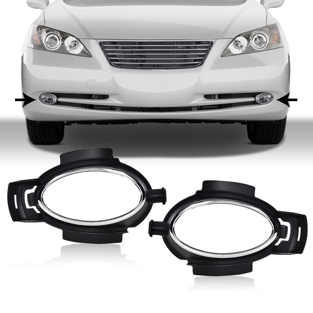 G-PLUS Foglight Bezel Cover 2pcs Compatible with 2007-2009 ES350 Left Right Fog Light Bezel Driving Lamp Trim Replacement Fog Light Lamp Cover Trim Bezel 52126-33070 52125-33070