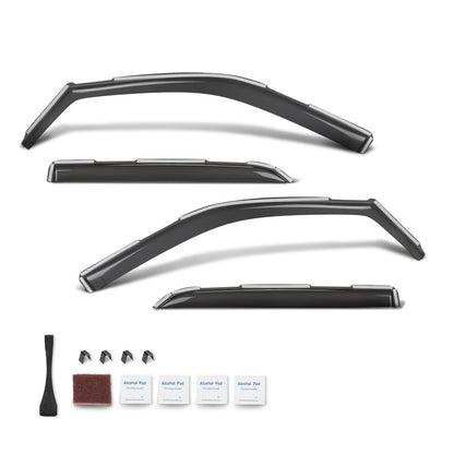 G-PLUS in-Channel Side Window Vent Visor Deflectors Rain Guards Compatible with Dodge Ram 2500 3500 Mega Cab/Crew Cab 2019-2026 Impact-Resistant PC 4 PCS Smoky