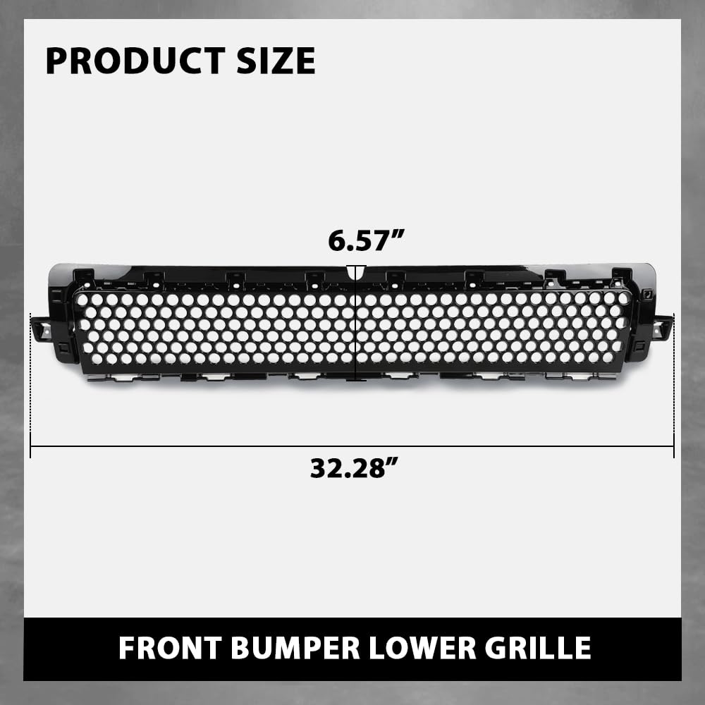 G-PLUS Front Bumper Lower Grille Compatible with Land Rover Defender 90 110 130 2020-2024 Glossy Black Grill LR133561, LR129440, L8B217H750BA