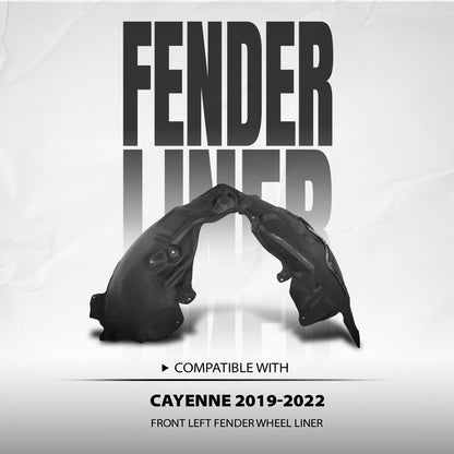 G-PLUS Fender Wheel Liner Cover Splash Front Left Compatible with Porsche Cayenne 2019 2020 2021 2022 9Y0810971, 9Y0810971H Black
