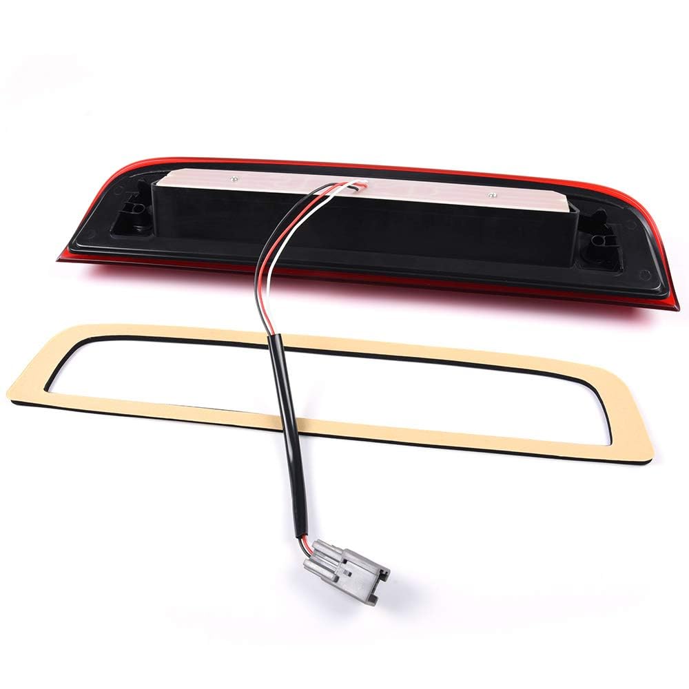 G-PLUS High Mount LED 3rd Brake Light Compatible with 2014-2018 Chevy Silverado GMC Sierra Rear Tail Cargo Lamp Waterproof Chrome Housing Red Lens
