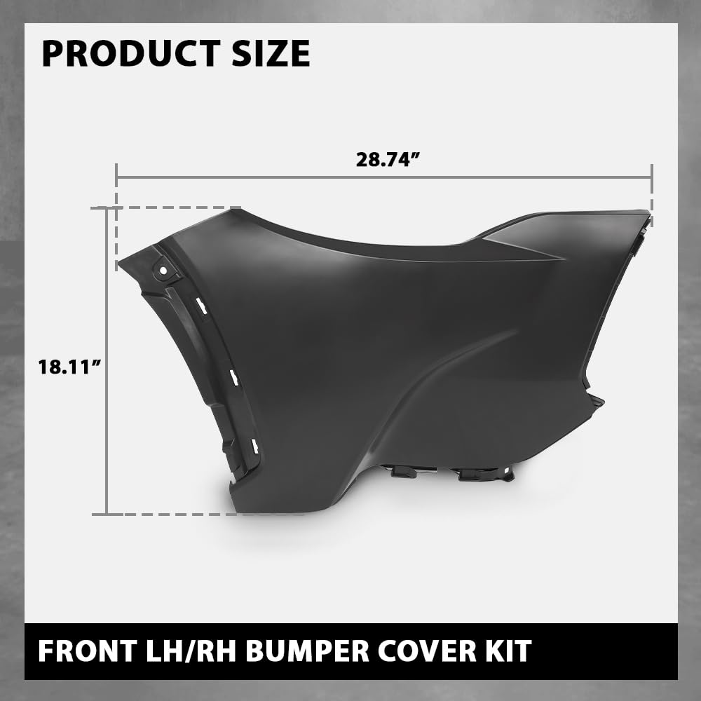 G-PLUS Front LH/RH Bumper Cover Kit Compatible with Toyota Corolla Cross 2022-2024,Fit For L & LE Models Without Park Assist Only TO1016102, 521130A908