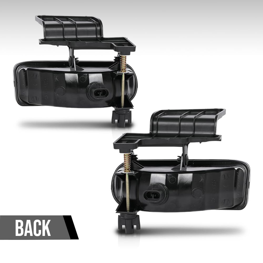 G-PLUS Fog Lights, Compatible with GMC Sierra 1999-2002/Fit GMC Yukon/Yukon XL 2000-2006 Fog Light Bumper Lamps Left/Right Smoky Lens(Not fit C3 & Denali models)