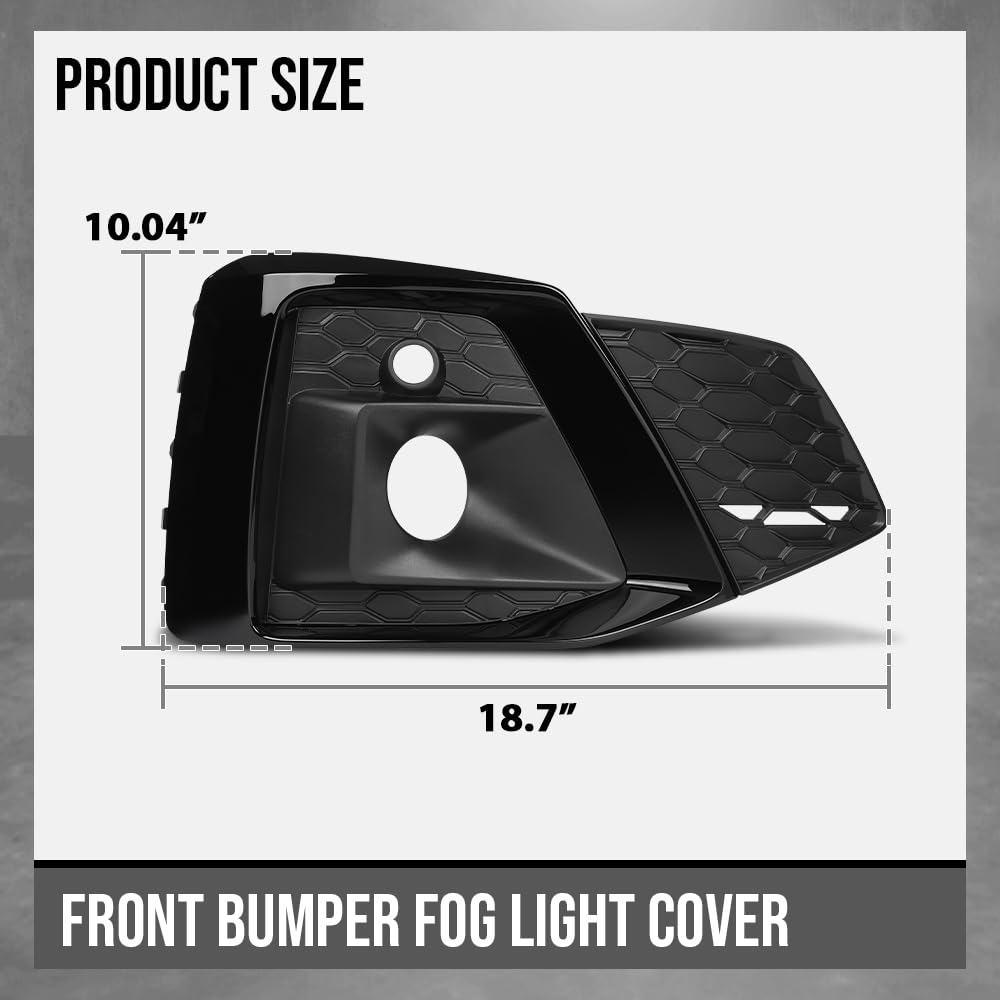 G-PLUS Front Bumper Fog Light Cover Compatible with Audi S5 Sportback / S5 / A5 Sportback / A5 2020 2021 2022 2023 8W6807681T3Q7, 8W6807682T3Q7 Black