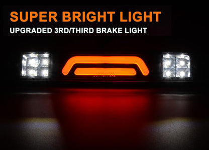 G-PLUS LED Cargo 3rd Brake Light Tail Lamps Compatible With Ford F250 F350 F450 F550 SD Super Duty1999-2016,Third Tail Lamps Clear Lens Black Housing
