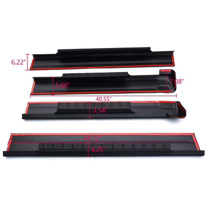 G-PLUS Trail Armor Rocker Panel Cover Guard Sill Trim Compatible With Chevy Silverado/Fit GMC Sierra Crew Cab 2001 2002 2003 2004 2005 2006 Matte Black Textured Finish L2214067 14067
