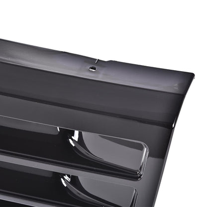 G-PLUS Front Grille Grill Compatible with 1992-1996 Bronco/1992-1997 Ford F150 F250 F350 Platinum Chrome w/Emblem Truck Replacement, Gloss Black FO1200173 FO2512130 FO2513131