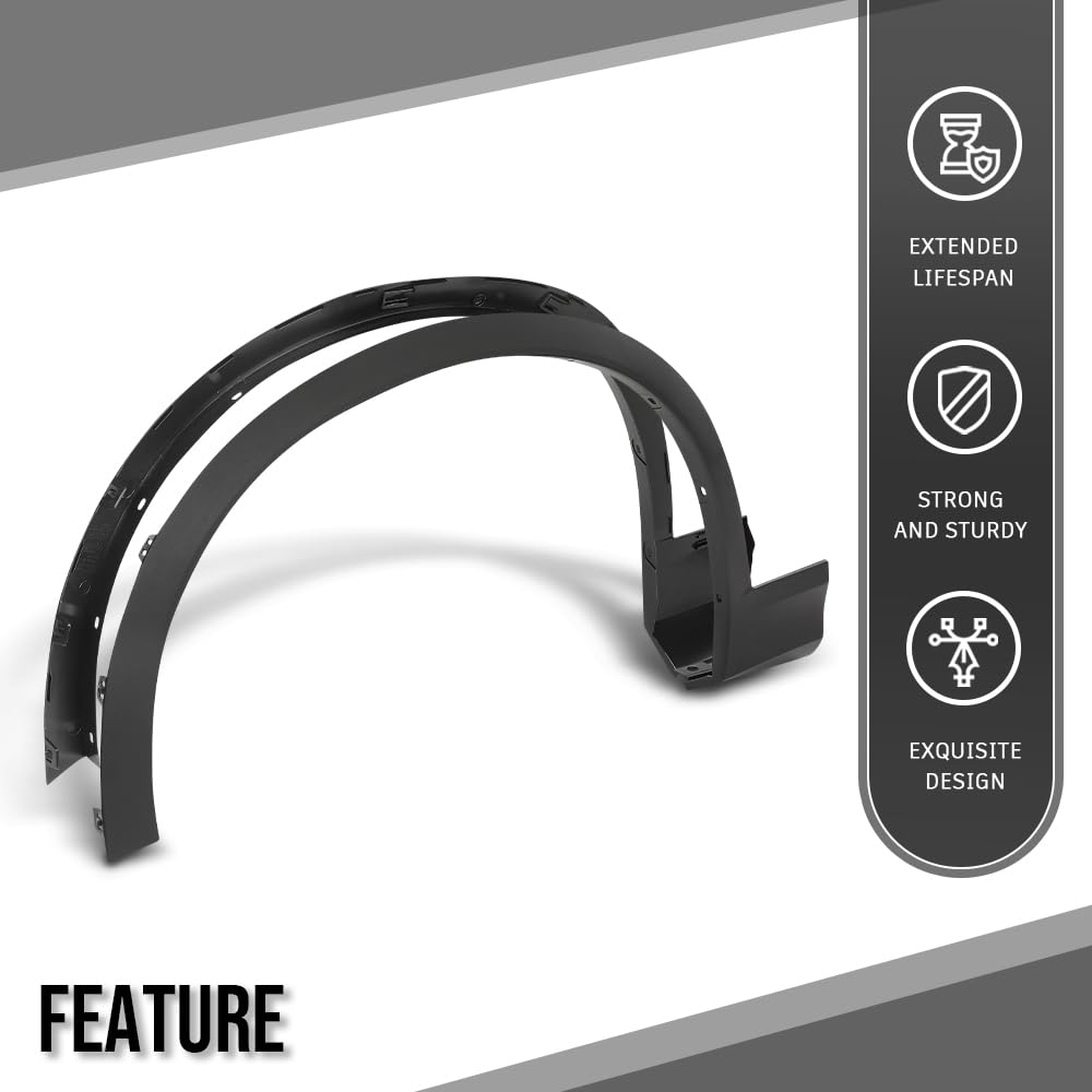 G-PLUS Front LH & RH Side Textured Wheel Opening Molding Compatible with BMW X3 2011-2017 Fit BMW X4 xDrive28i 2015-2018 Fit Models without M Package 51777210082, BM1291108 Black