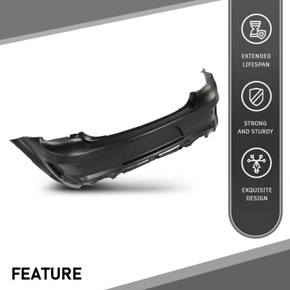 G-PLUS Rear Bumper Cover w/Holes Compatible with Dodge Charger 2020 2021 2022 2023, 68488292AA, CH1100A56, Primed Black