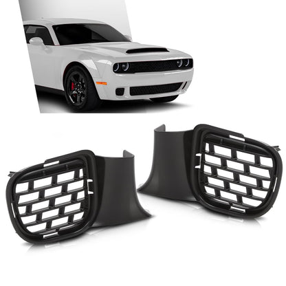 G-PLUS Fog Light Covers Pair Compatible with Dodge Challenger Hellcat or Widebody Models 2015-2023 Black