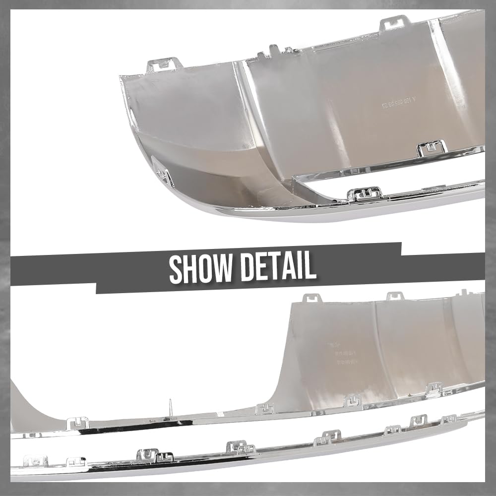 G-PLUS Rear Bumper Lower Chrome Trim Compatible with Benz ML550 ML500 2013-2015 A1668804340, A1668804440 Silver