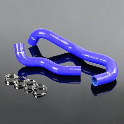 G-PLUS Silicone Radiator Coolant Hose Kit w/Clamps Compatible with 2003-2007 Ford F250 6.0L Diesel Twin Beam (Blue 2 PCS)