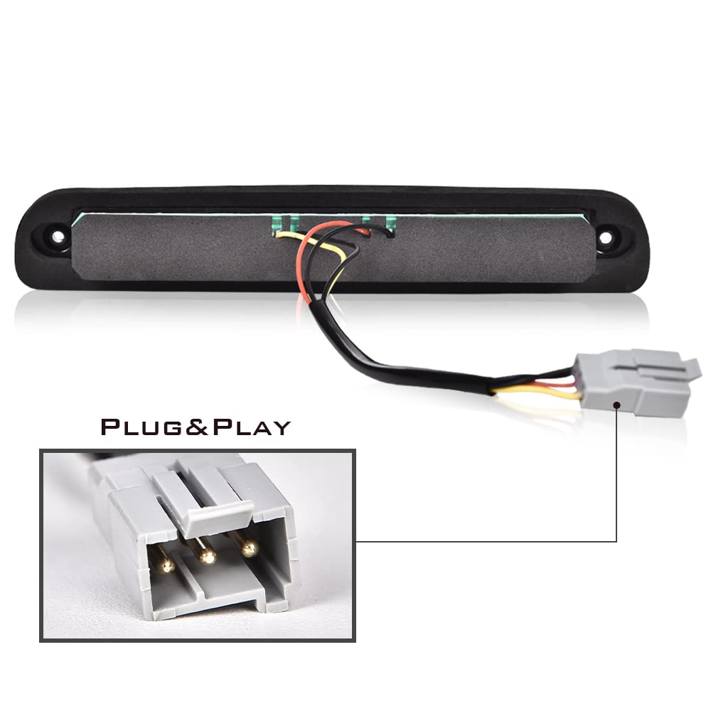 G-PLUS Rear LED Third Brake Light Compatible With 1999-2015 Ford F250 F350 F450 F550 Super Duty,(NOT FOR Harley-Davidson Edition), 3rd Stop Lamps,Red Lens Chrome Housing