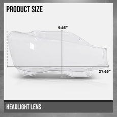 G-PLUS Headlight Lens Cover for BMW X3 F25 2014-2017 Pair Clear Side View