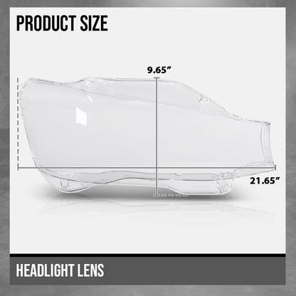 G-PLUS Headlight Lens Cover Compatible with BMW X3 F25 2014-2017 Left & Right Pair Front Headlamp Lens Cover Clear