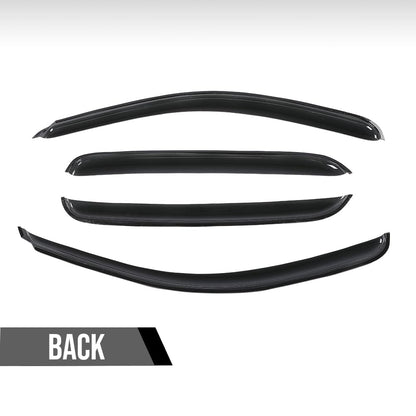 G-PLUS 4PCS in-Channel Window Visors Sun Rain Guards Side Wind Deflector Compatible with Chevy Silverado GMC Sierra 1500 Crew Cab Only/Chevy Avalanche 2007-2013 Smoke