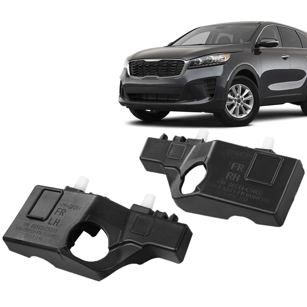 G-PLUS Front Bumper Bracket Left & Right Compatible with Kia Sorento 2016-2020 2.0L 2.4L 3.3L 86513C5000 86514C5000 HO1036129 Black Textured Bumper Bracket
