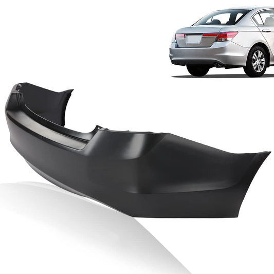 G-PLUS Rear Bumper Cover Compatible with Honda Accord V6 Sedan Dual Exhaust 2008 2009 2010 2011 2012, 04715TA1A91ZZ, HO1100245, Primered Black