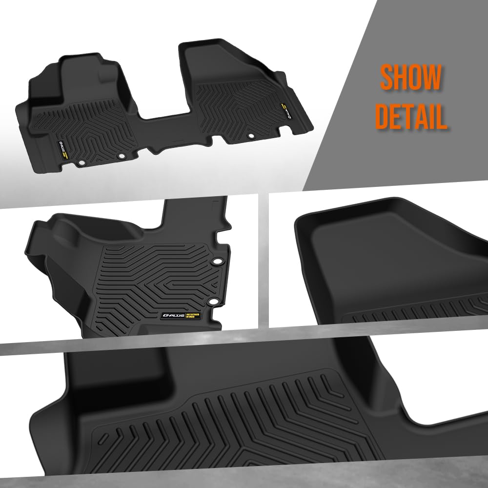 G-PLUS TPE Floor Mats Fit Honda Odyssey 2011-2017 Truck Accessories Cargo Liners All Weather Protection 2PCS Black Alfombras para Carro