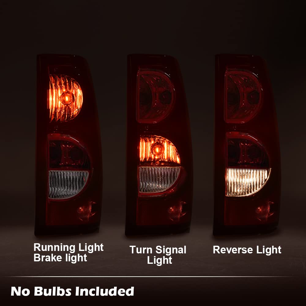 G-PLUS Clear Rear Tail Lights Compatible with 2003 2004 2005 2006 Chevy Silverado Pickup Red GM2800174, GM2801174 luces traseras Luces Traseras Rear Brake Lamps Assembly