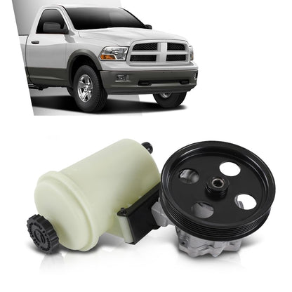 G-PLUS Power Steering Pump w/Reservoir Compatible with Dodge Ram 1500 2009-2010 w/Pulley & Reservoir 55398903AD, 55398903AE, 55398904AD, 55398904AE