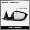 G-PLUS Power Mirror Driver and Passenger Side Compatible with Honda Accord Sedan 2018-2022 1.5L HO1320328 HO1321328 76208TVAA02 76258TVAA02 Glossy Black 3-Pin Manual Folding