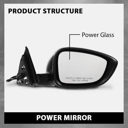 G-PLUS Power Mirror Driver and Passenger Side Compatible with Honda Accord Sedan 2018-2022 1.5L HO1320328 HO1321328 76208TVAA02 76258TVAA02 Glossy Black 3-Pin Manual Folding