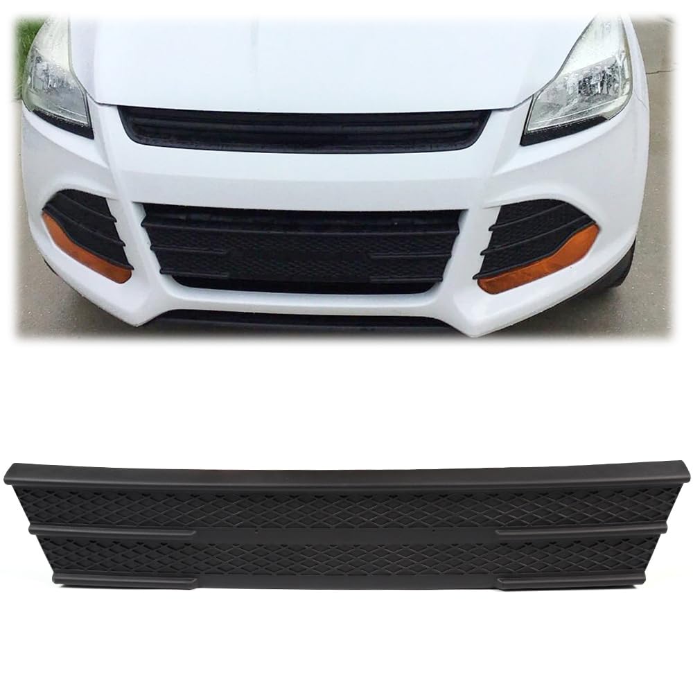 G-PLUS Front Bumper Center Grill Insert Compatible with Ford Escape 2013 2014 2015 2016 Satin Black Center Lower Grille Replace for CJ5Z17K945BA ABS