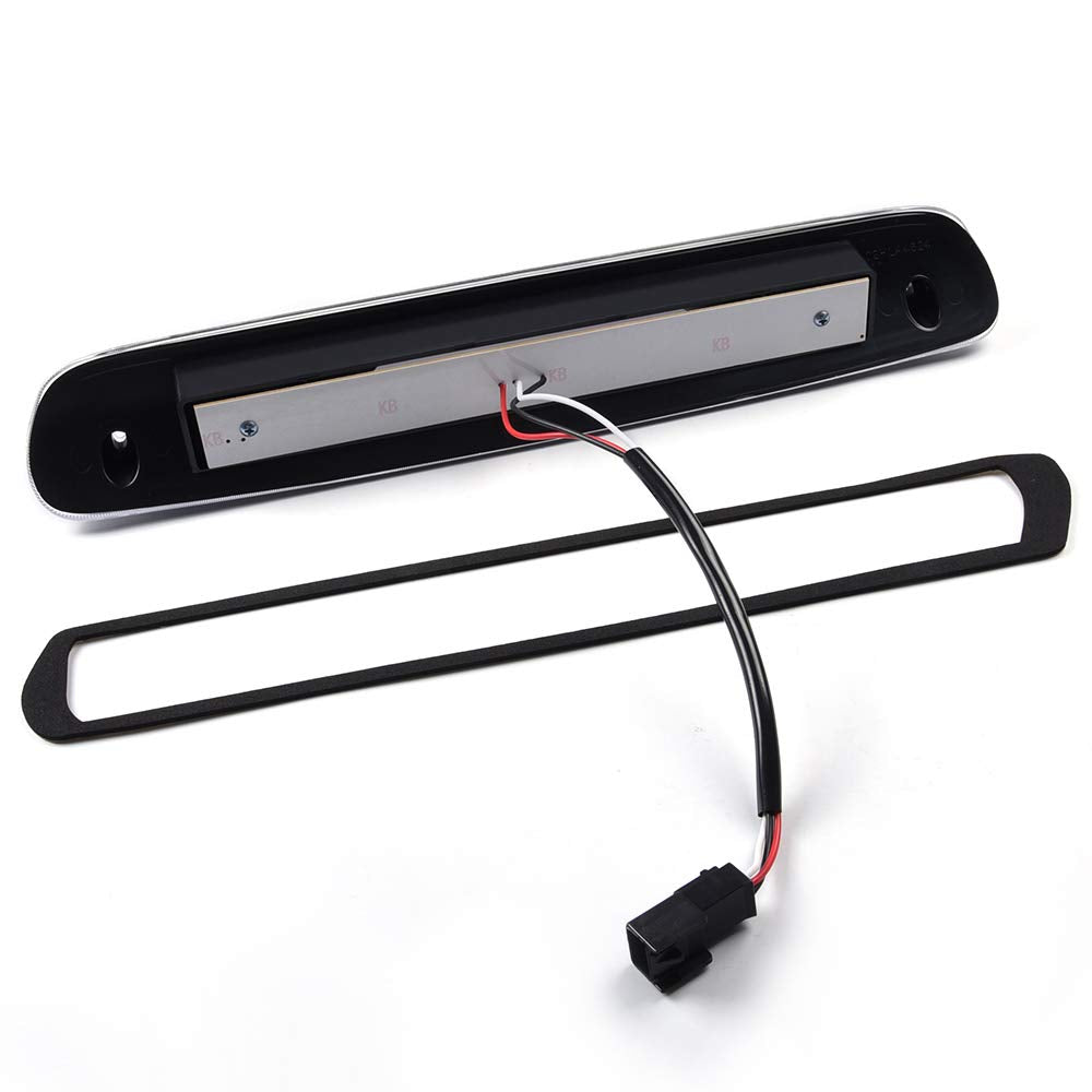 G-PLUS White Cover Black Bottom 3D LED Bar For 07-13 Compatible for Silverado/Sierra 3rd Third Brake Light/Cargo Lamp Lens
