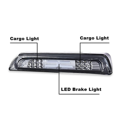 G-PLUS High Mount 3rd Third Brake Light Tail Compatible with 2007-2018 Toyota Tundra LED Rear Stop 81570-0C050 Smoked Lens White Base