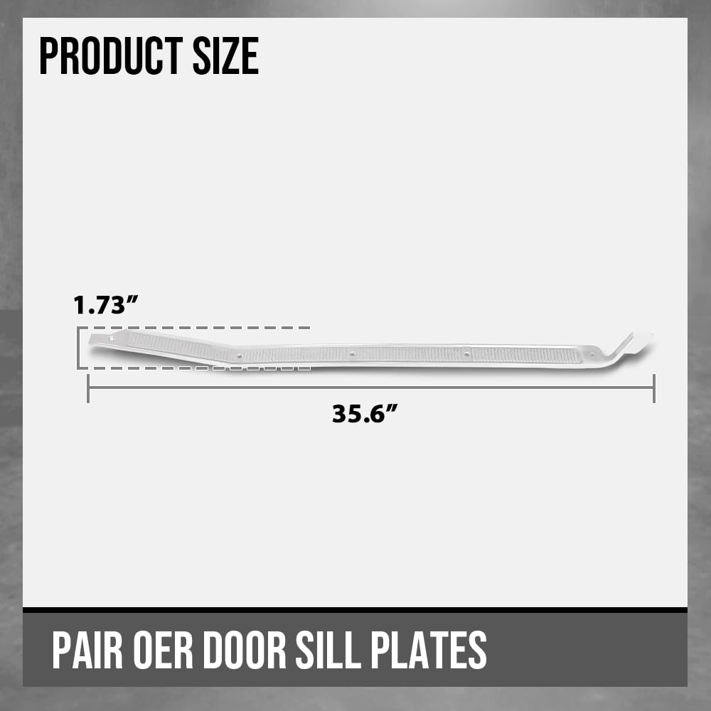 G-PLUS Door Sill Plates w/Screws Pair Compatible with Ford F100 F250 F350 Pickup Truck 1973 1974 1975 1976 1977 1978 1979, Fit Ford F150 Pickup Truck 1975 1976 1977 1978 1979 Silver