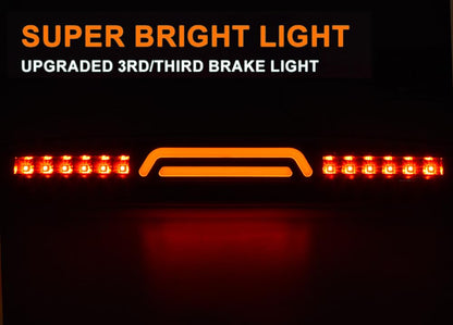 G-PLUS LED Third 3rd Brake Light Compatible with Dodge Ram 2500 3500 2003-2006 High Mount Stop Cargo Lamp Red Lens Chrome Housing 05086509AA