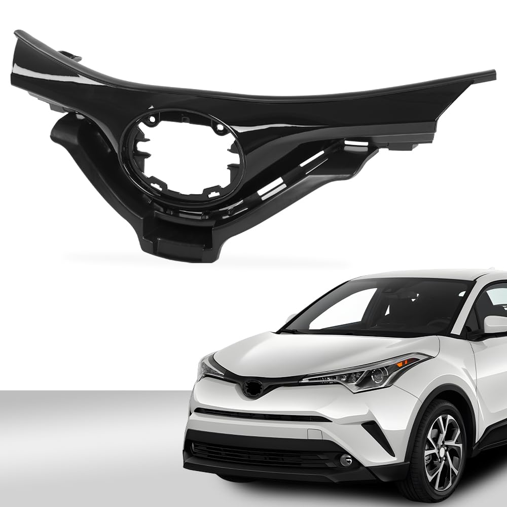 G-PLUS Front Upper Bumper Grille Assembly Gloss Black Compatible with Toyota CHR 2018-2019 53112F4010 53111F4901 53111F4010 TO1200416 TO1200417