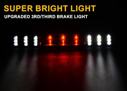 G-PLUS 3RD Third Brake Lights, Compatible with Chevy Silverado/GMC Sierra 1999-2006 3D LED Bar Tail Cargo Lamp 264115BK(Clear Lens Black Housing)
