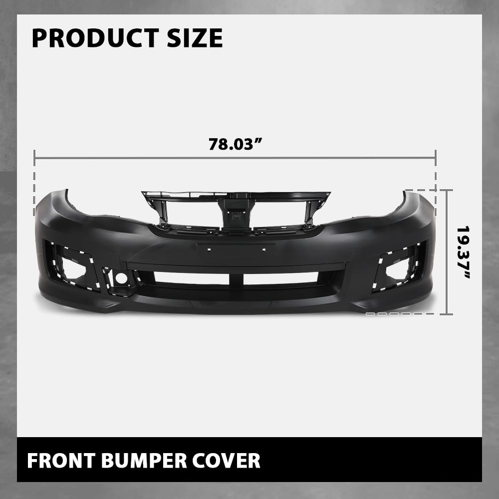 G-PLUS Front Bumper Cover Compatible with Impreza 2011-2014 (Submodel: WRX, WRX Limited, WRX Premium, WRX STI, WRX STI Limited), 57704FG113, SU1000167, Primed Black
