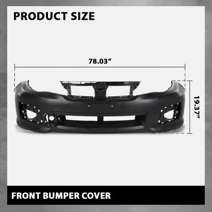 G-PLUS Front Bumper Cover Compatible with Impreza 2011-2014 (Submodel: WRX, WRX Limited, WRX Premium, WRX STI, WRX STI Limited), 57704FG113, SU1000167, Primed Black