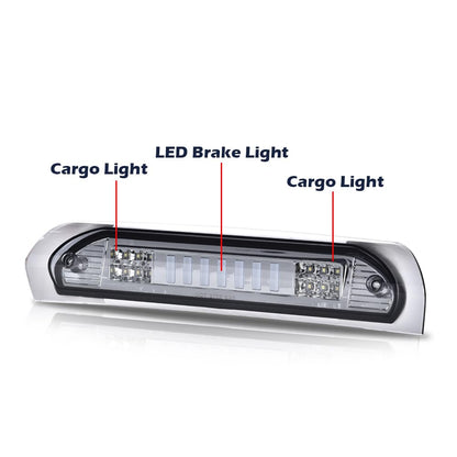 G-PLUS LED Third Brake Light Compatible With 2002-08 Dodge RAM 1500/Fit 2003-2009 Dodge RAM 2500 3500 3RD LED Bar Brake/Cargo Lamp,Type I Chrome Housing Smoky Lens