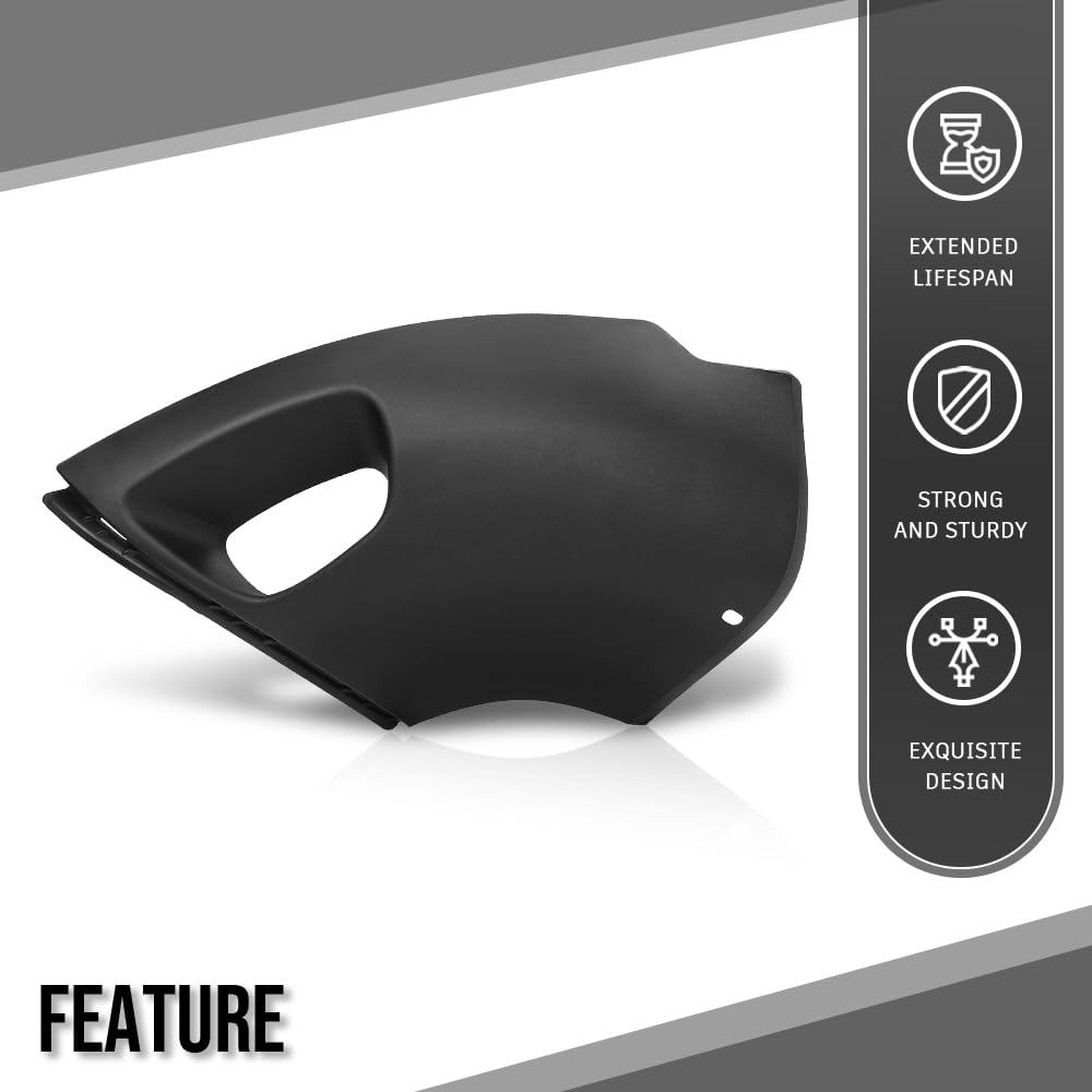 G-PLUS Bumper Cover Fascia Front Driver Left Side Lower Hand Compatible with Volvo XC90 3.2 2007-2014 Fit Volvo XC90 V8 2007-2011 30678950, VO1016102 Black