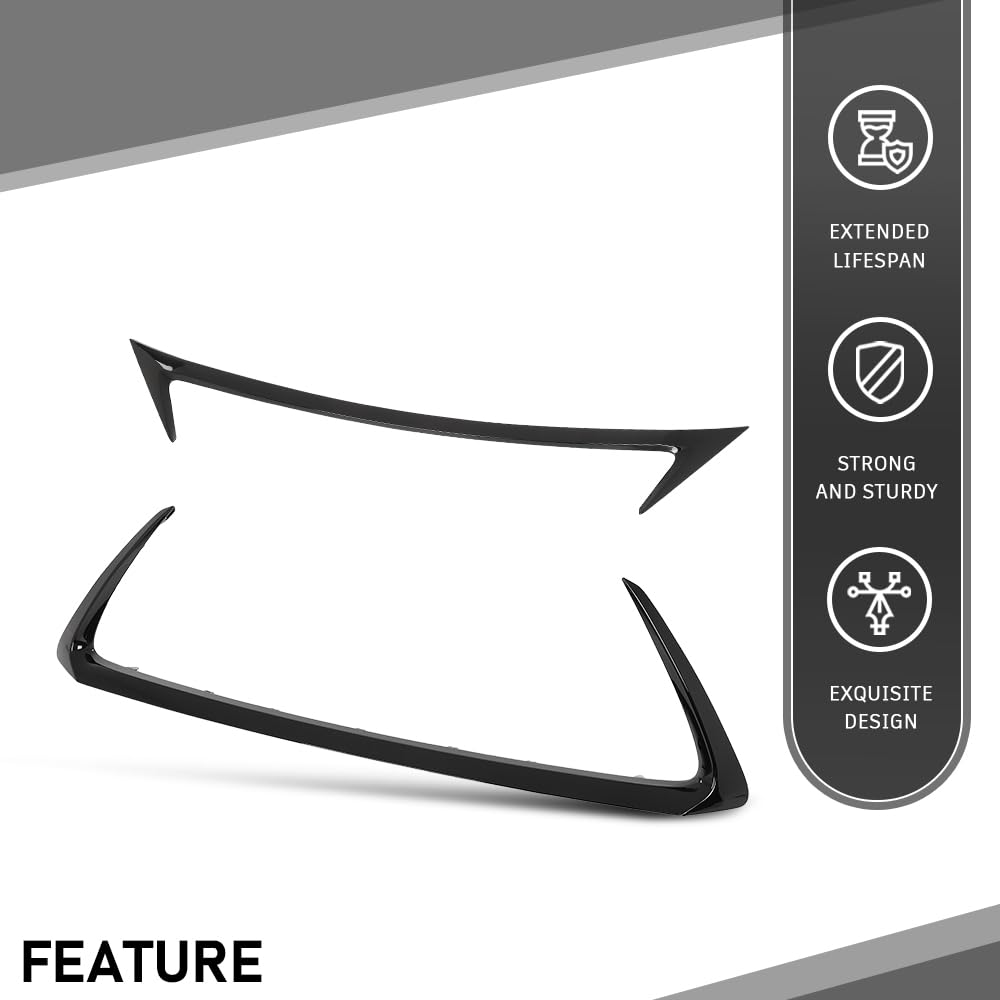 G-PLUS Front Grille Molding Outer Trim Set 2pcs Compatible with LX CT200H 2014-2017 Glossy Black