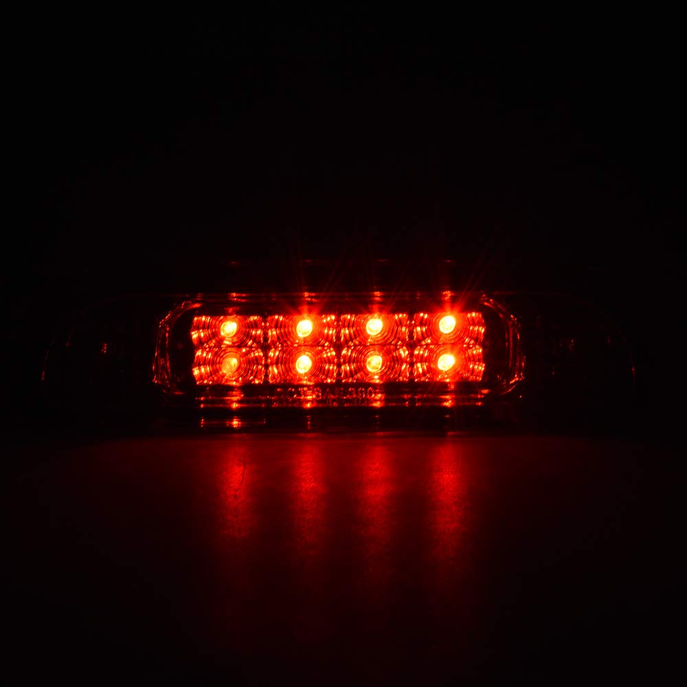 G-PLUS LED Third 3rd Brake Cargo Light Compatible With 1999-2004 Grand Cherokee,Rear Roof Center High Mount Stop Tail Light Replacement (Chrome Housing Red Lens)